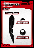 Sniper X LC135 V8 Meter Cover, Exhaust Cover & Exhaust Cap